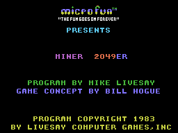 Miner 2049er title screen