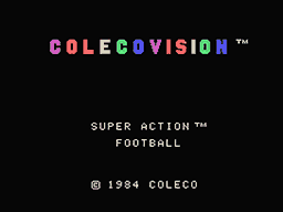 Super Action Football title screen